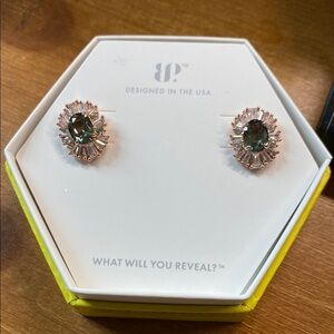 BP Green and Rose Gold Stud Earrings